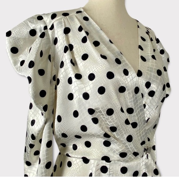 COPY - Polka Dot Satin Blouse - Picture 6 of 9